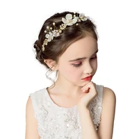 leaf wedding party gold crown bridal tiara hair hoop accessories women girl jewelry hairband headband