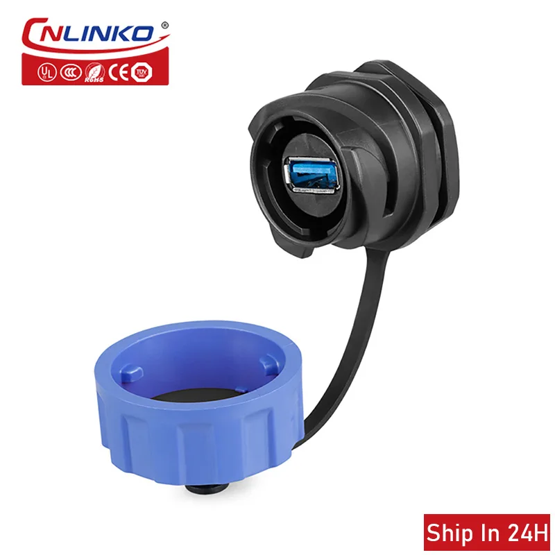 

Cnlinko YM24 waterproof aviation plastic metal socket USB compatible waterproof connector for industrial automotive medical