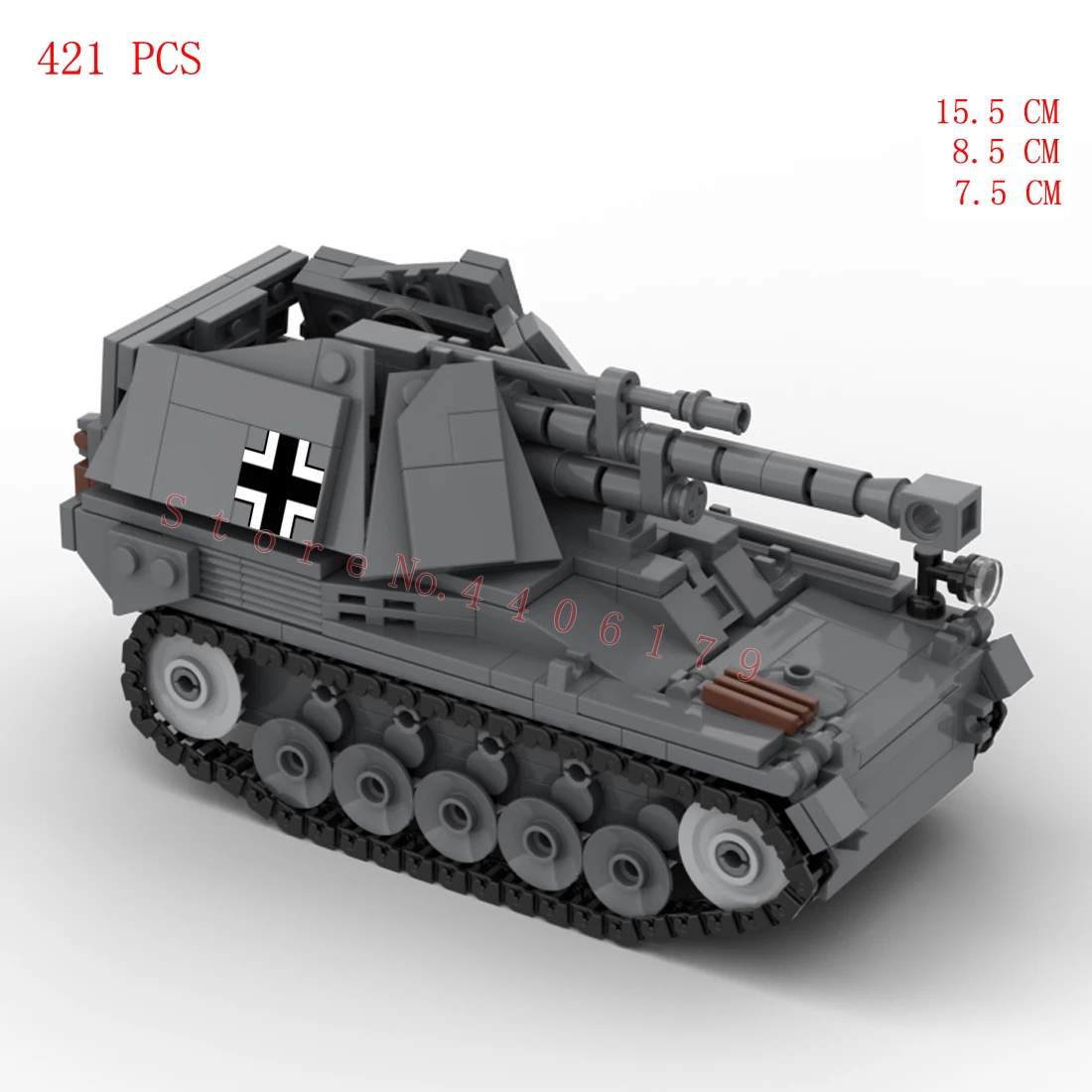 

hot military WWII German Army Wespe Sd.Kfz.124 weapons tank vehicles North Africa Blitz war brick model Building Block toys gift