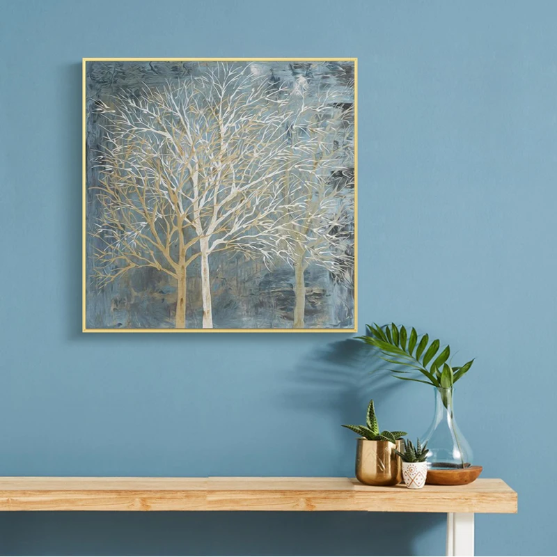 Абстрактное искусство деревья масляная живопись на холсте постеры и принты