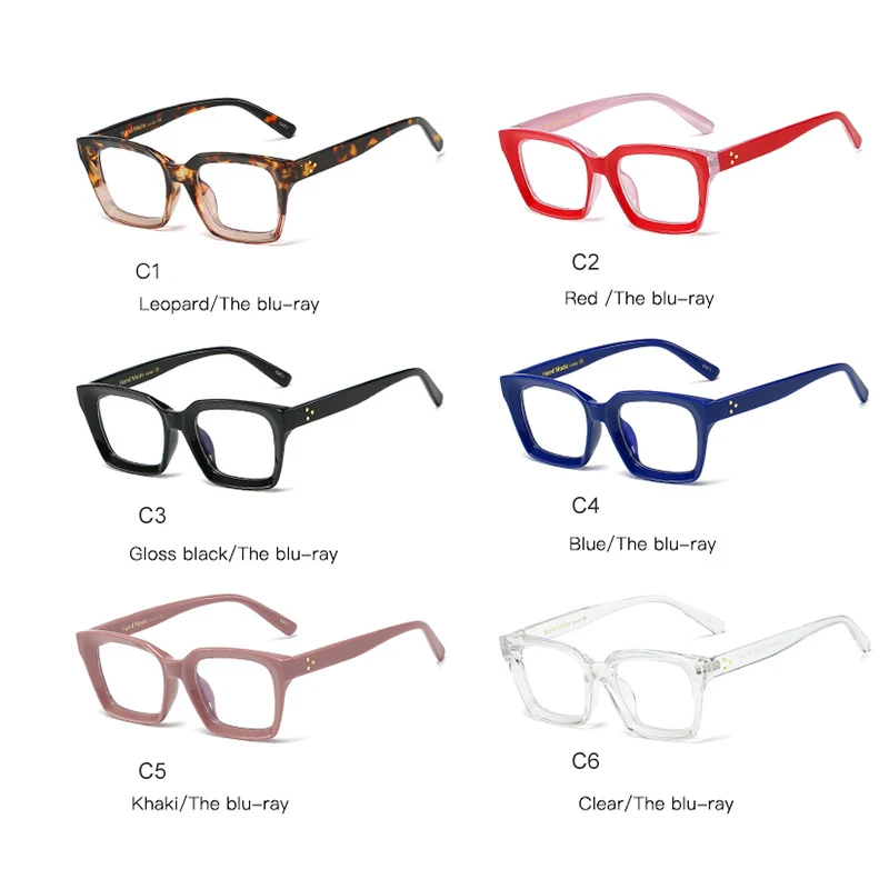 

New Fashion Square Glasses Frame Women Anti Blue Light Blocking Glasses Optical Eye Spectacle For Men Computer Reading Eyeware