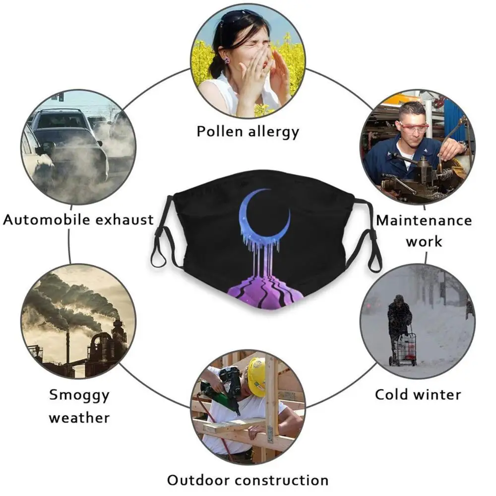 

Dripping Moon Reusable Mouth Face Mask With Filters Kids Dripping Moon Dripping Moon Melting Melt Dripp Blue Purple Gradient