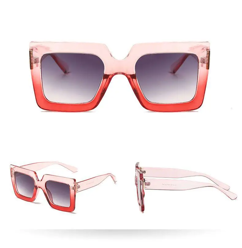 Новинка 2019 модные женские солнцезащитные очки Роскошные большие квадратные с