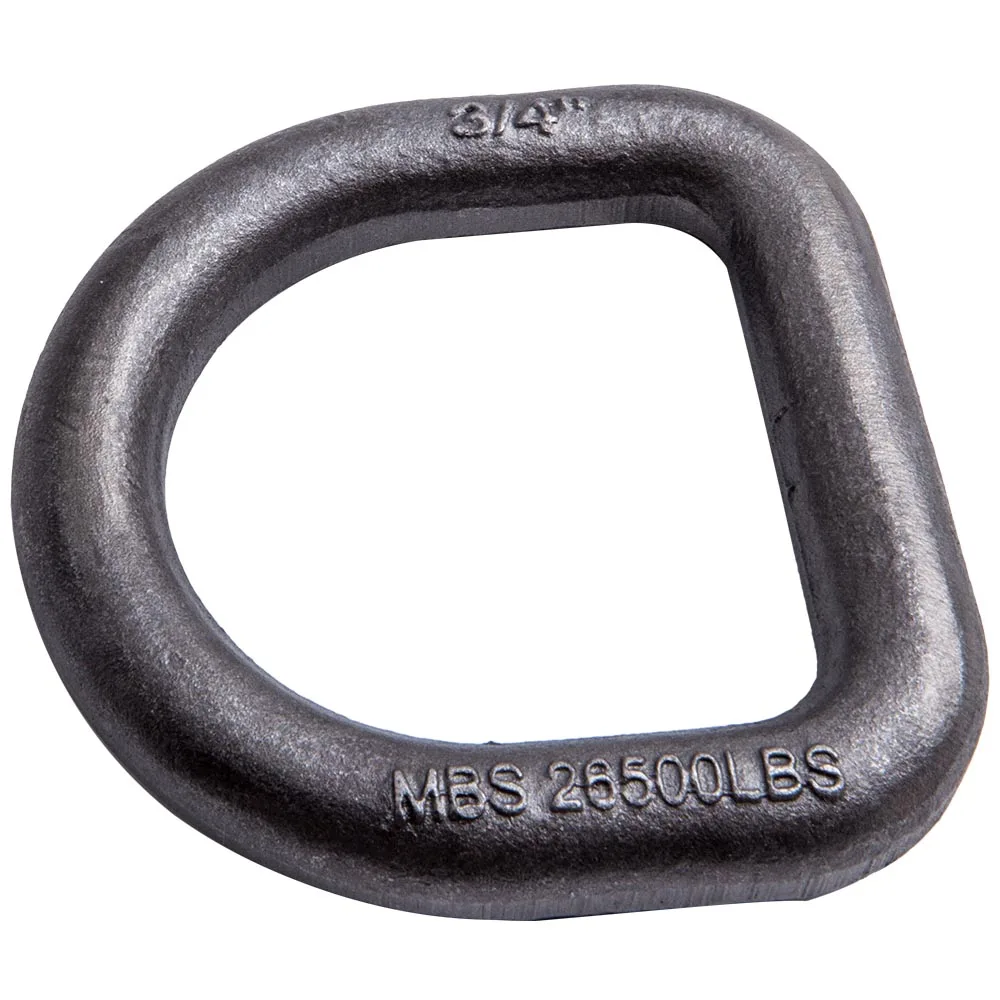 

4pc 3/4" D-Ring W/ Weld-on Bracket Trailer Chain Strap Rope Tie Down