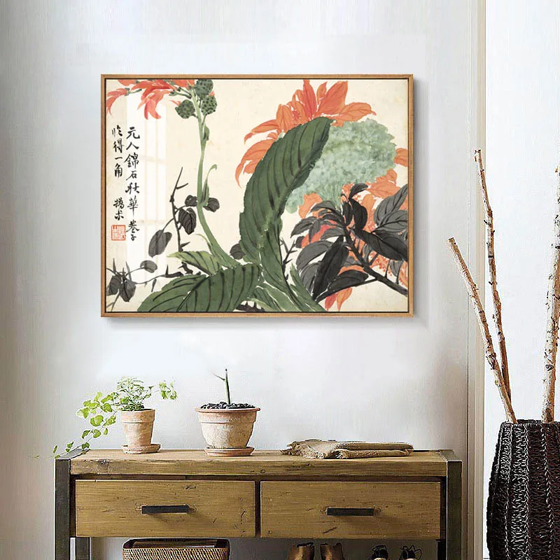 

Chinese Classical Style Flowers and Bird Painting Bird Singing on Plum Blossom Artistic Beauty Picture Canvas Posters Home Décor