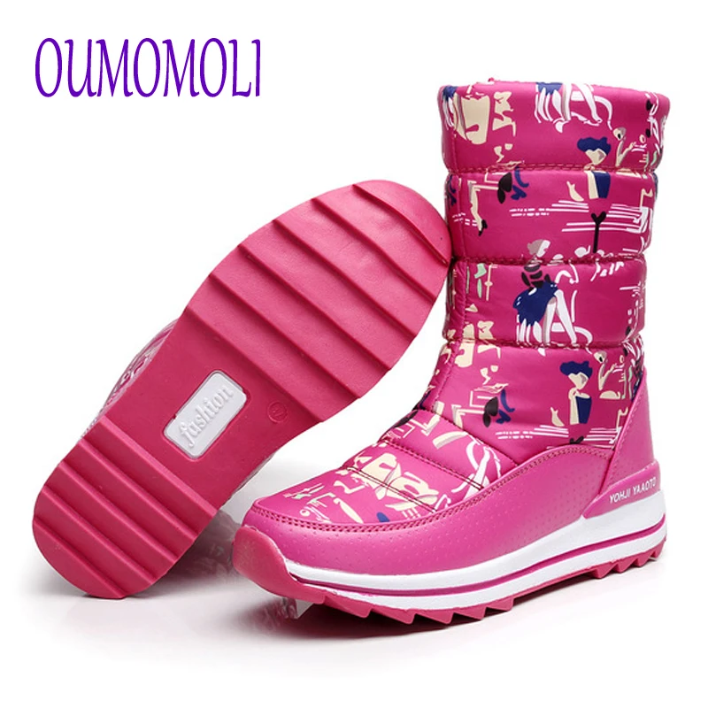 

Big size 36-41 New warm snow boots women zipper platform boots solid color waterproof mid calf thick fur winter boots V400