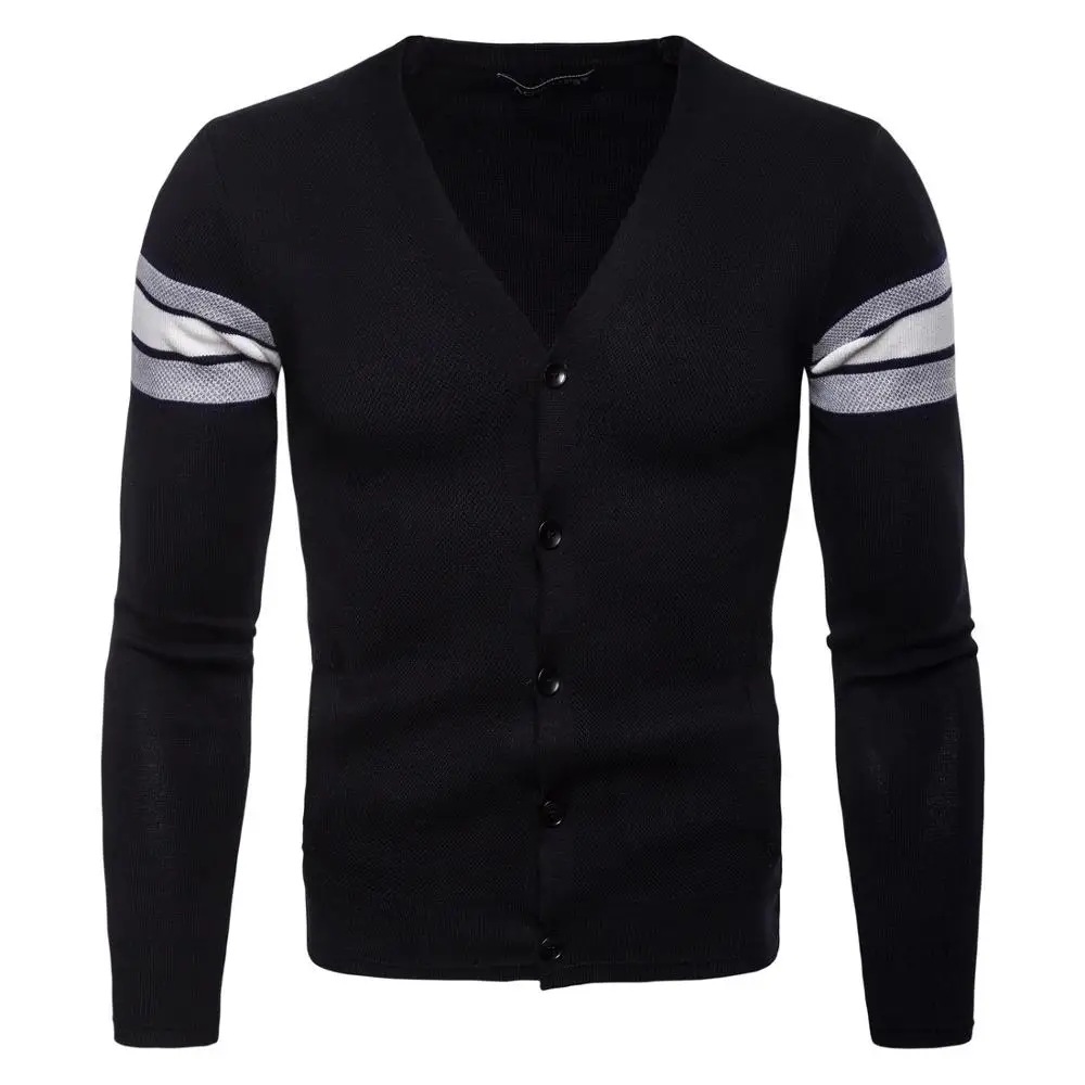 Свитер кардиган мужская полосатая Повседневная модная новинка осенняя