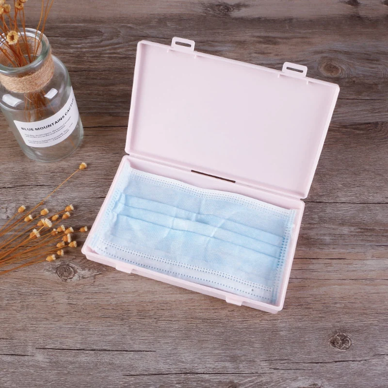 Mask Case Portable Disposable Face Masks Container Safe Health Storage Box Dustproof Organizer-Pink | Дом и сад