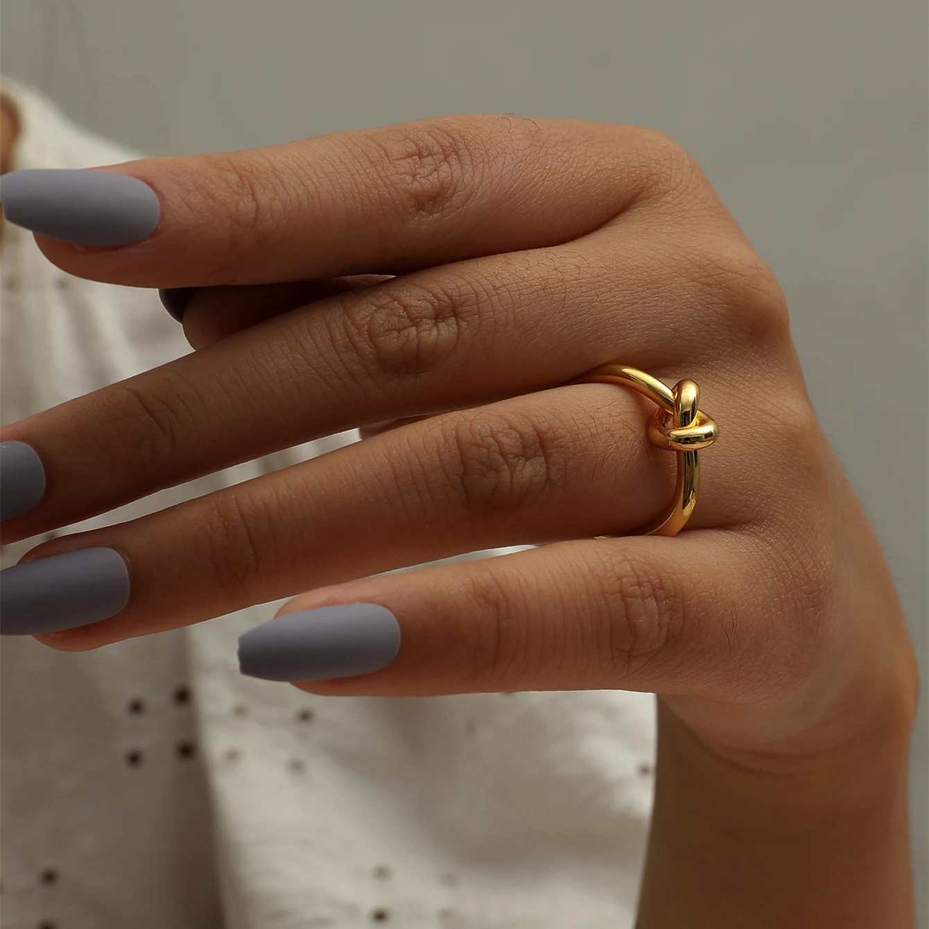 MOREDEAR 18KGP модный дизайн с узлом регулируемый размер женское кольцо