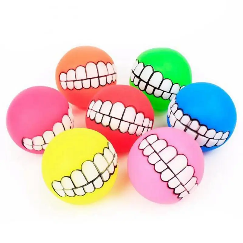 

Dog Squeaky Ball Toy Teeth Funny Chew Squeaker Sound Dogs Play Toys
