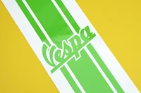 for vespa scooter logo stripe sticker piaggio lime green 100cm x 7cm