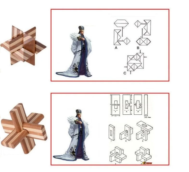 10 шт./компл. большой размер дизайн IQ Brain Teaser Kong Ming Lock 3D деревянные блокирующие
