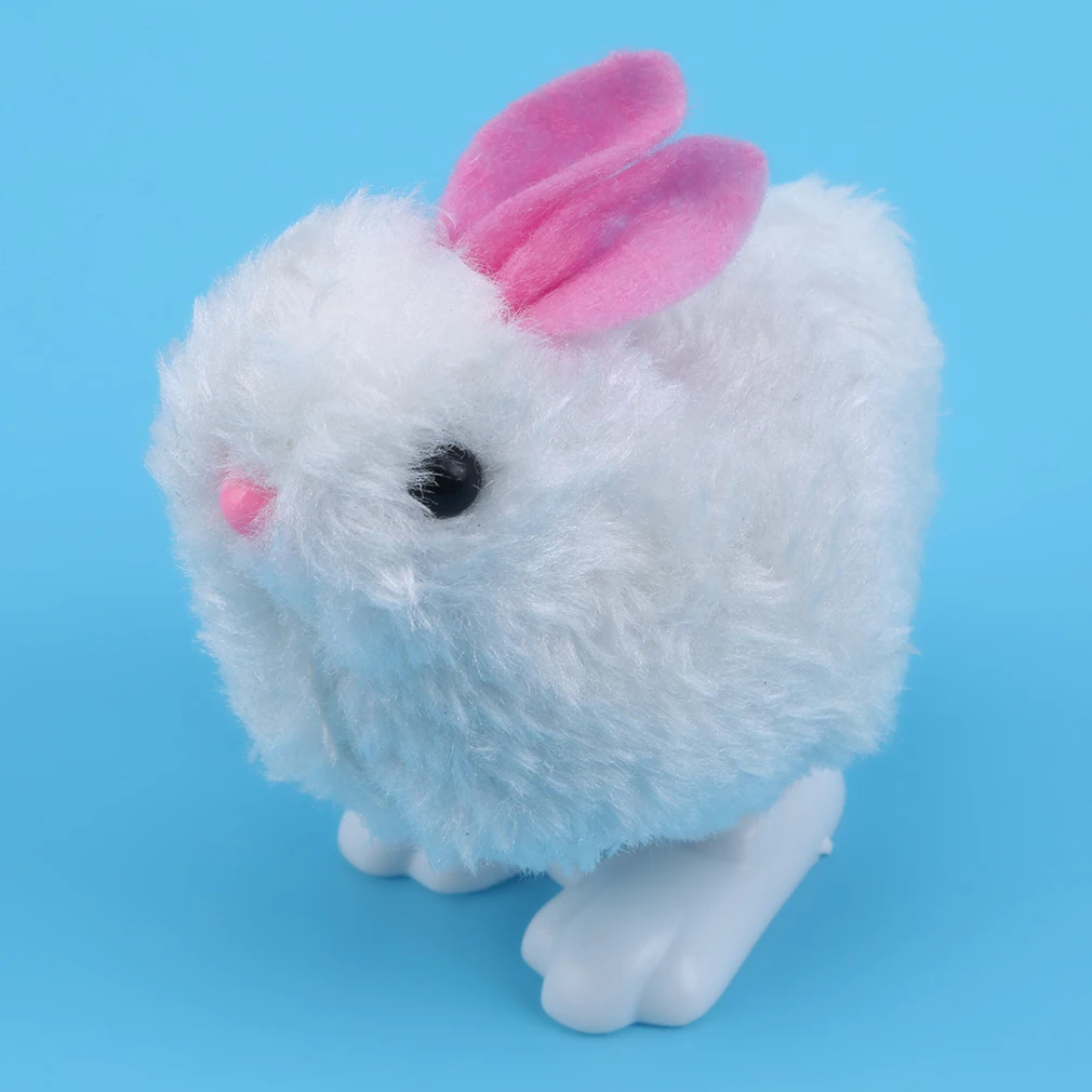 

2 pcs/Set Kawaii White plush clockwork rabbit 7.5*8cm Simulation Plush Toy Gift For Kids baby toy birthday present Stuffed Toy