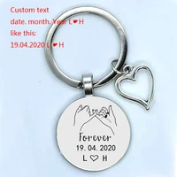 private diy custom fashion key chain couple boyfriend girlfriend key chain anniversary gift give him her promise initial letter