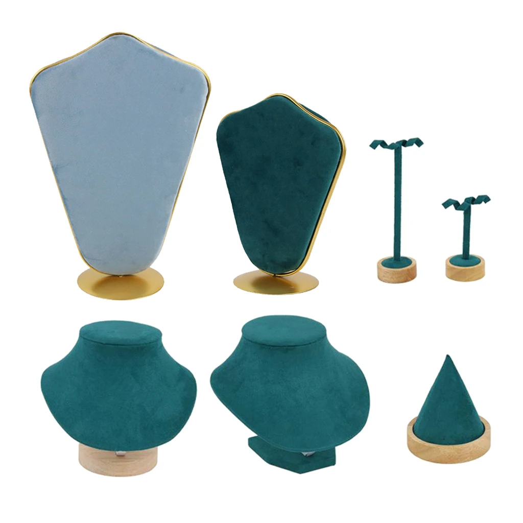 

Metal Velvet Jewellery Necklace Display Stand Rack Holder Hanger Gift for Women