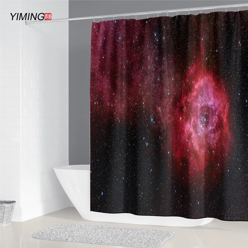 Голубая космическая галактика звездное небо Печать занавеска для душа плесень