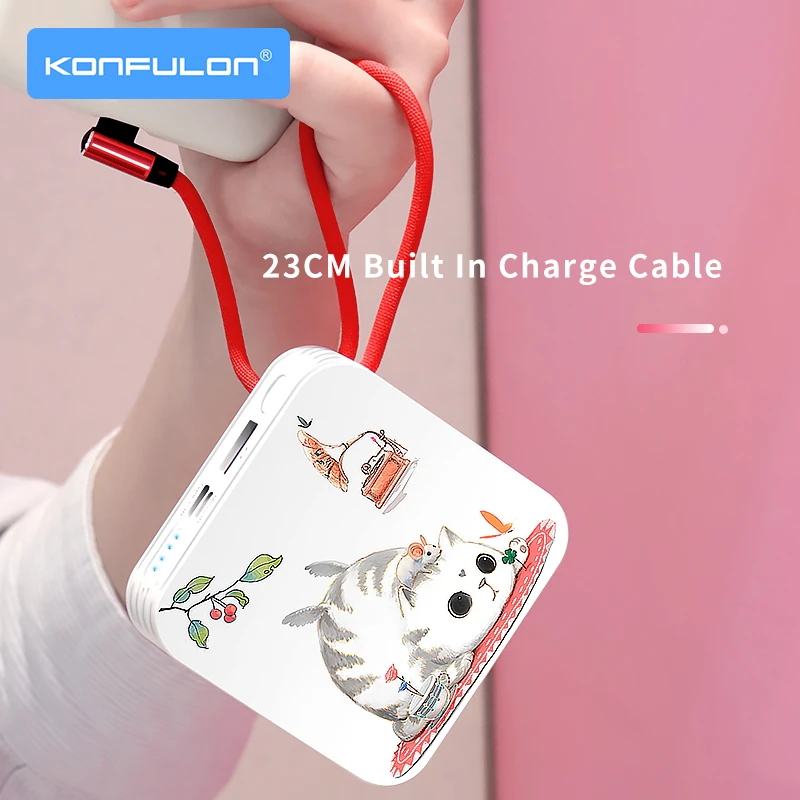 

10000 Mah Power Bank Cute Power Bank For Mobile Phone External Battery 10000 mAh Slim Powerbank For iPhone12 Xiaomi Huawei