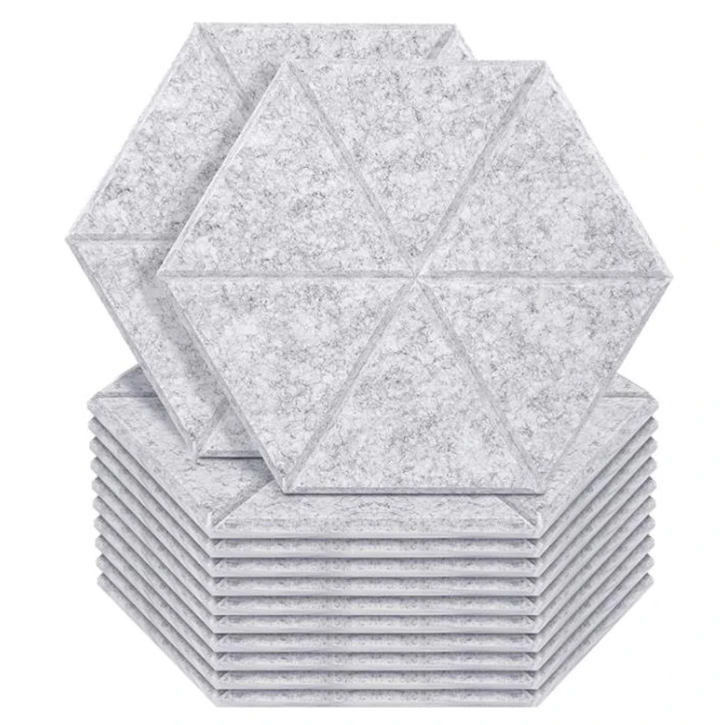 

12 Pack Sound Proof Padding Acoustic Panels,Hexagon Sound Absorbing Panel Beveled Edge Sound Panels,Acoustic Treatment