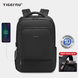 Мужской нейлоновый рюкзак Tigernu с водоотталкивающей защитой от кражи, 22 л, 15,6 дюймов, рюкзак для ноутбука, сумка с usb зарядкой, для путешествий, для мужчин, Mochila, одноцветные школьные сумки