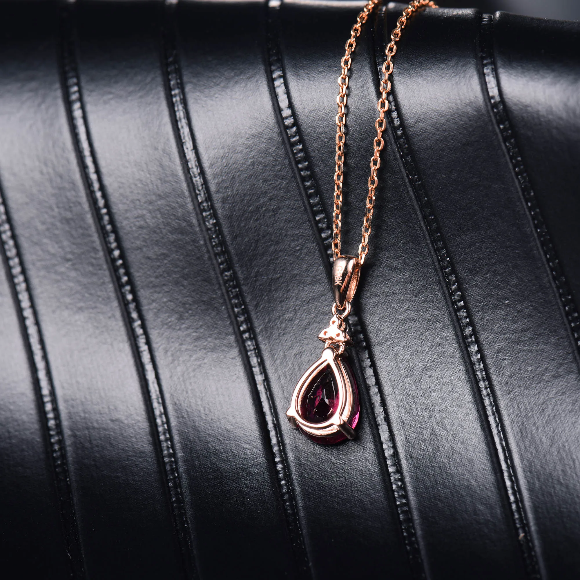 Женская подвеска из турмалина в форме груши 14 к|Подвески| |