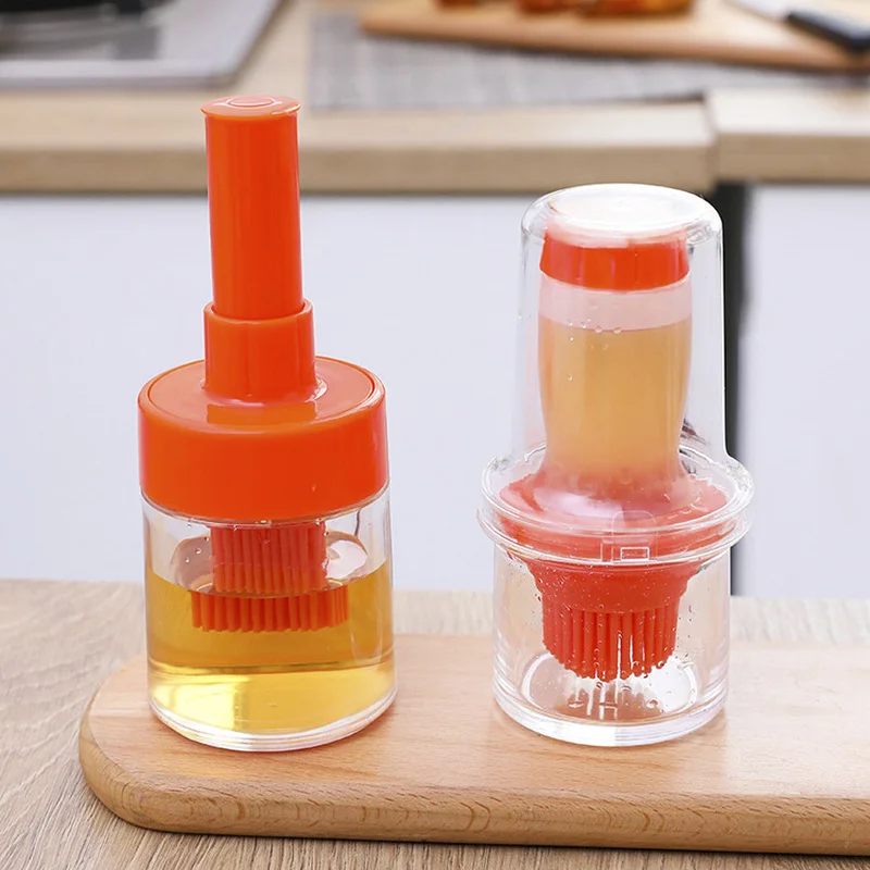 

Portable Silicone Oil Bottle With Brush Baking BBQ Basting Brush Pastry Oil Brush Kitchen Baking Honey Oil barbecue Tool Gadgets
