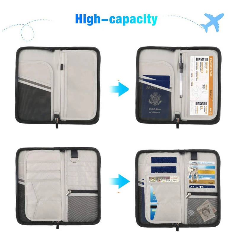 Держатель для паспорта с меткой путешествий набор RFID Блокировка кошелек ID карты
