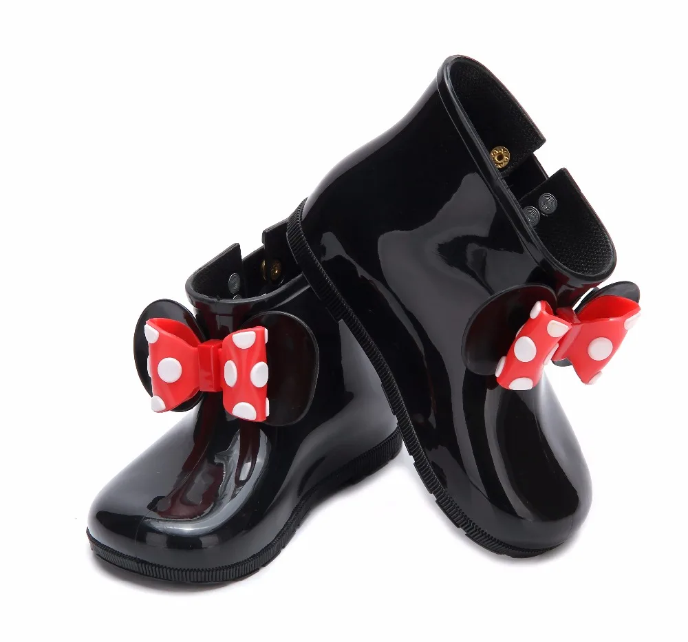 Mini Melissa/3 цвета; резиновые сапоги; Новинка года; нескользящие желе резиновые сапоги для мальчиков и девочек; Melissa; обувь с Микки Маусом; прозрачная детская водонепроницаемая обувь