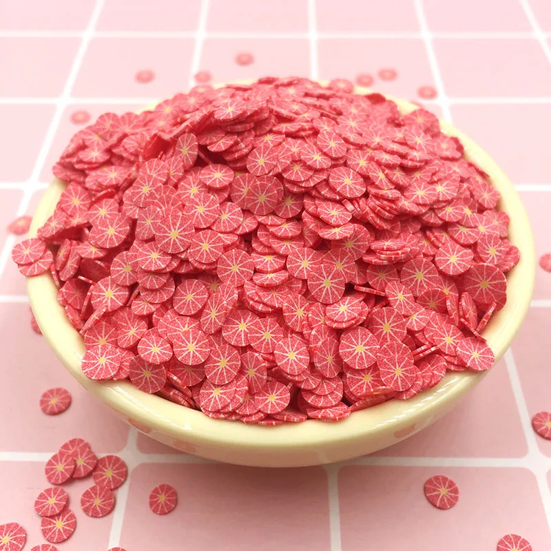 100g 5 мм 3D нейл арта фрукты ломтиков из полимерной глины prinkles для поделок DIY