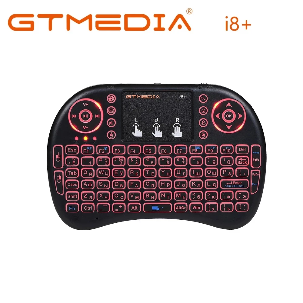 GTMEDIA i8 + русская английская версия 2 4 ГГц Беспроводная клавиатура Air Mouse с тачпадом