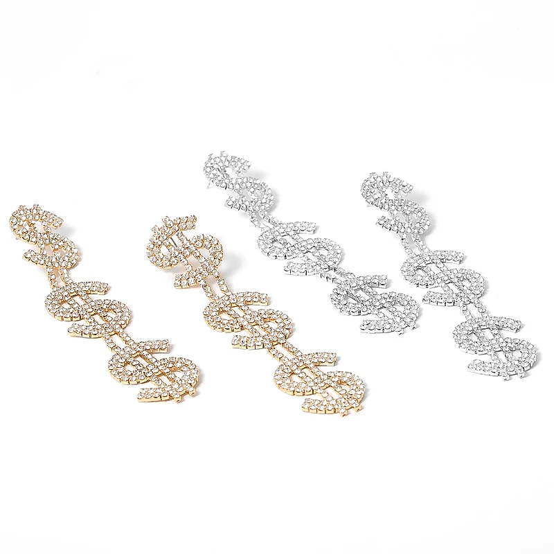 Женские серьги-подвески с блестящими кристаллами AENSOA | Украшения и аксессуары