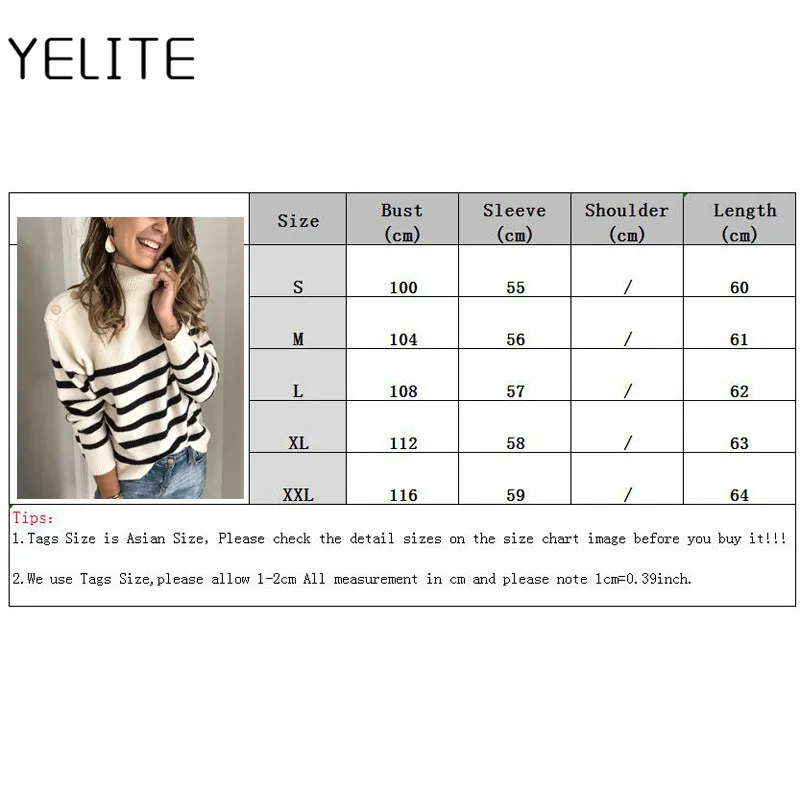 Женский вязаный свитер с круглым вырезом YELITE Повседневный пуловер большого