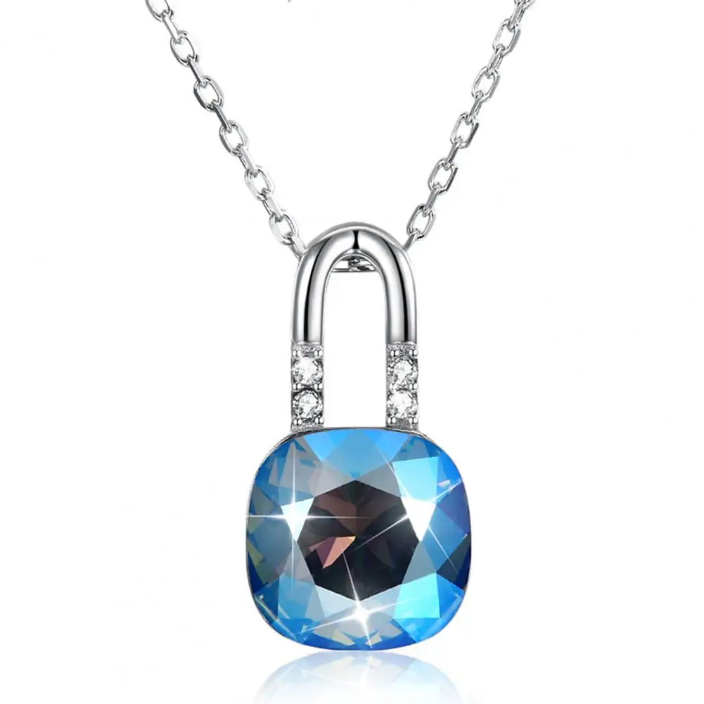 

Comfortable to Wear Fashion Faux Crystal Women Necklace 925 Silver Clavicle Necklace Exquisite for Going Out
