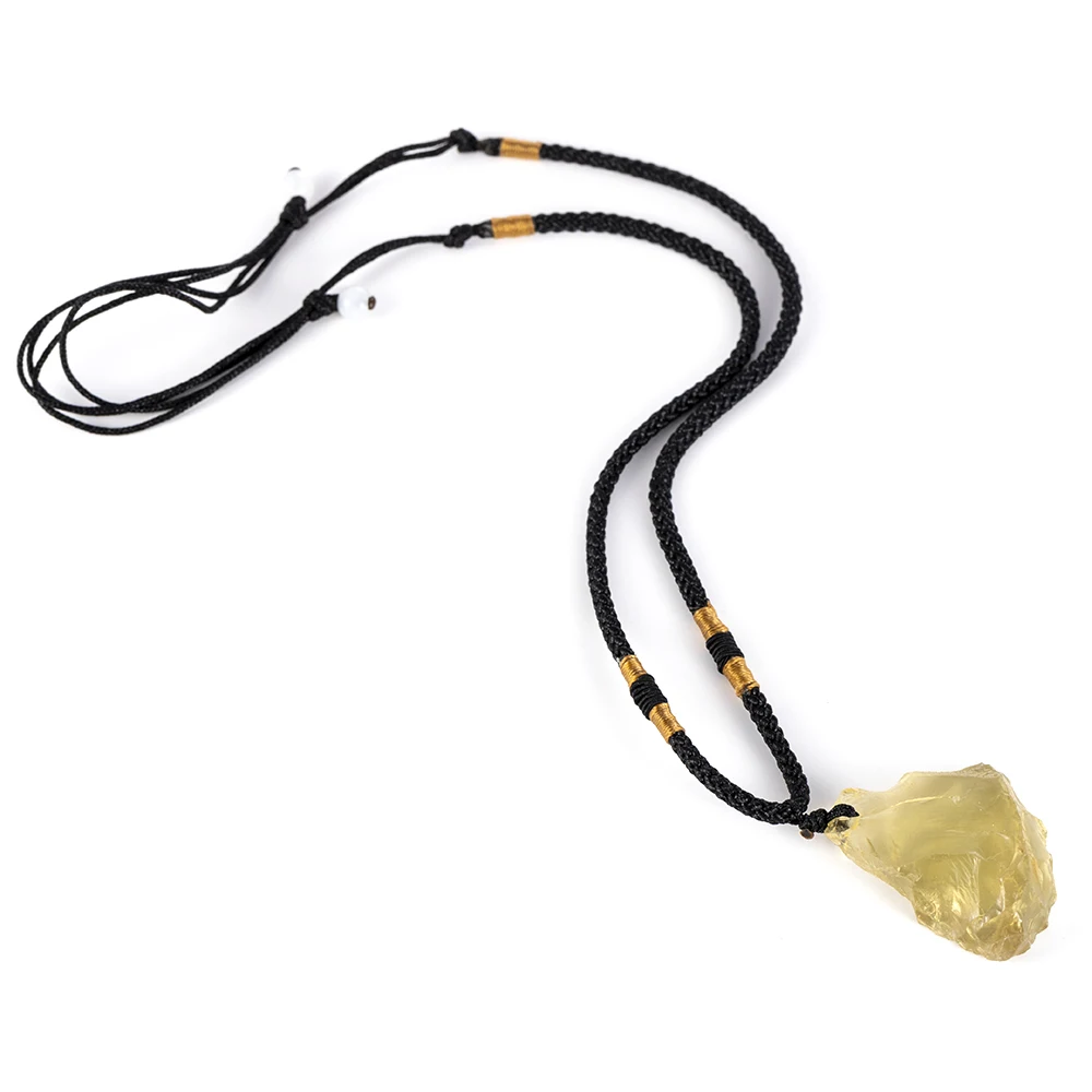 

Natural Stone Pendant Necklace Fashion Crystal Chakra Rock Necklace Gold Color Chain Quartz Long Necklace for Women Gift