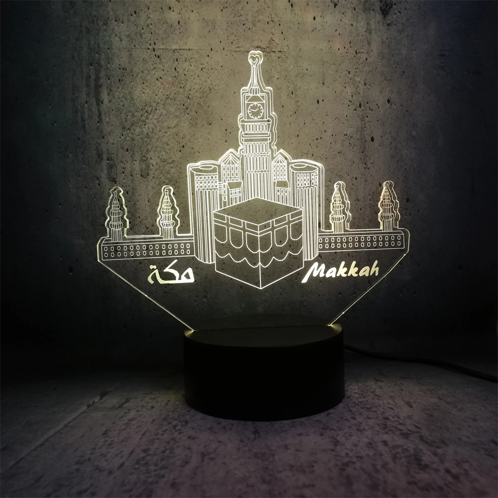 Ночник для Makkah 3D иллюзия светодиодные лампы декор стола комнаты больше выбора