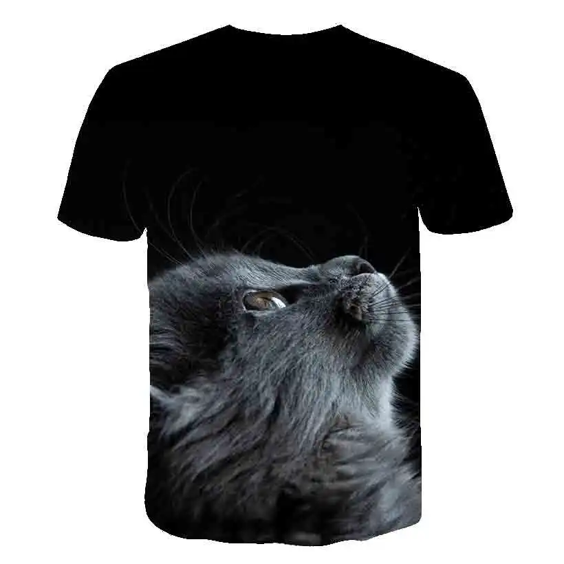 

MEN cool summer hip-hop men and women T shirt casual short sleeve cat 3D printing cartoon T shirt men and women fashion top