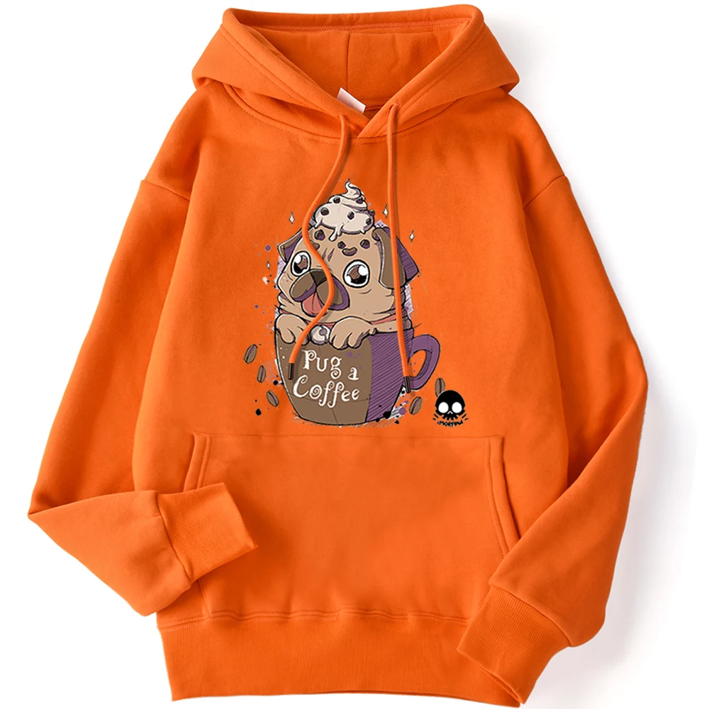 Мопс Кофе симпатичная толстовка с принтом для Для мужчин 2021 обувь косплея Аниме