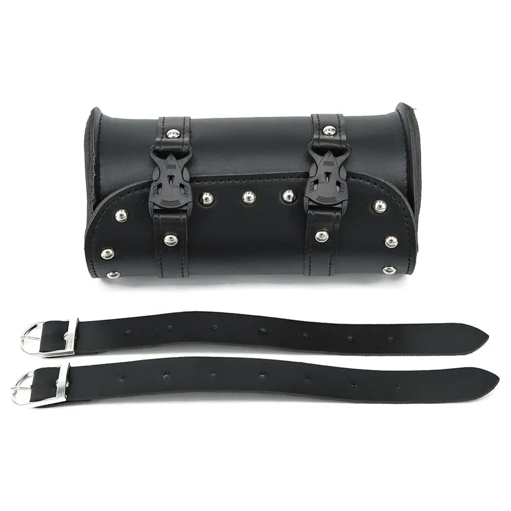 

Universal 20.5*11cm Motorcycle Tool Bag Synthetic Leather Black/Brown Round Fork Bag For Motorcycle Racing Tail Bags