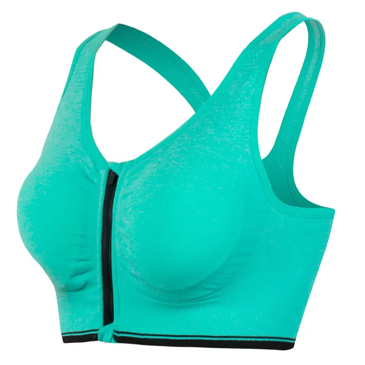 

Women's Sports Bra Without Steel Ring Zipper Medium Strength Comfort Tennis Running Training Fitness Yoga Bra Free Shipping