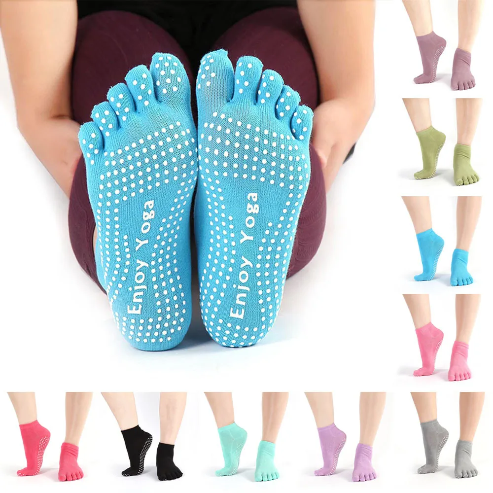 2019 новые женские хлопковые цветные Нескользящие массирующие носки для занятий