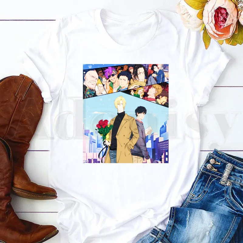 

Popular Fashion Harajuku Anime Banana Fish Manga Harajuku VintageT Shirts Women's T-shirt Short Sleeve Female Tops Tees