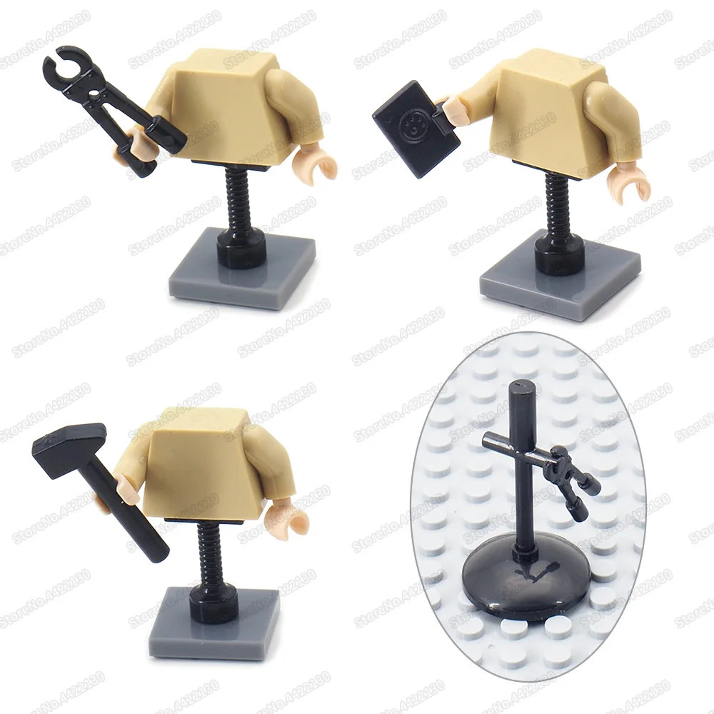Assembly Military Black Tool Set Walkie Talkie Wrench Building Block Force Ww2 Army Logistics Figures Repair Model Boy Gift Toys | Игрушки и