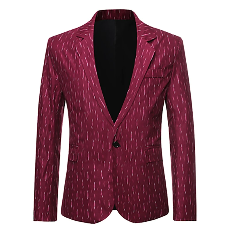 ZUSIGEL 2019 Новое поступление принт Повседневное мужской пиджак жакет Slim Fit костюм с