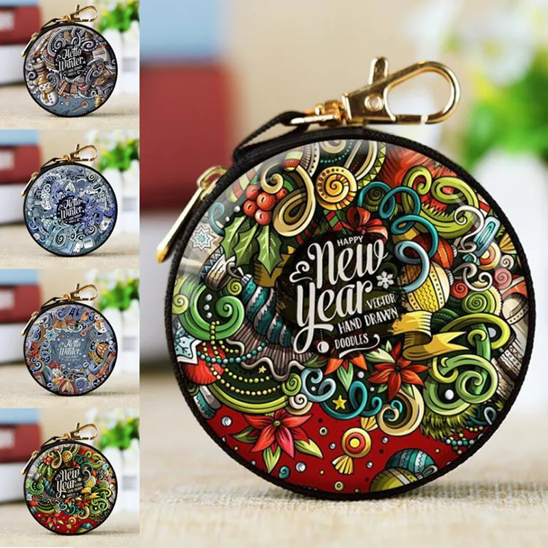 Женский Рождественский маленький кошелек держатель для ключей жестяной Кошелек