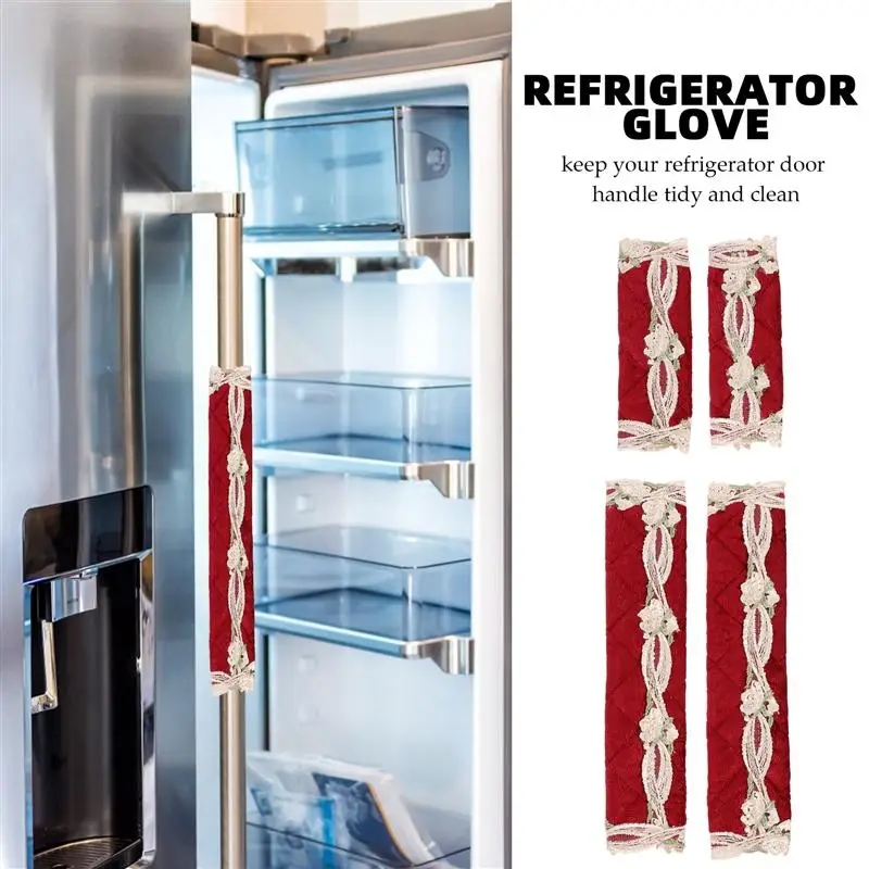 

4pcs Refrigerator Handle Covers Washable Kitchen Appliance Handle Cover