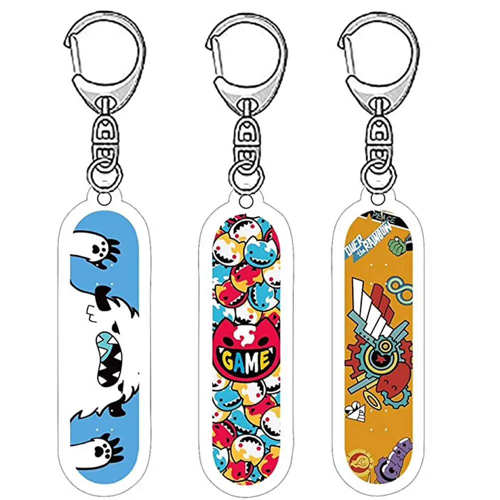 

CosNoble SK8 The Infinity Keychain Anime Langa Miya Reki Skateboard Shape Keychains Acrylic Key Ring Cosplay Costume Pendants