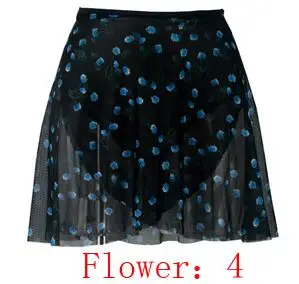 BL060-flower 4 Балетный маленький фартук высокого качества для девочек, мягкий сетчатый цветок, трико с юбкой, для взрослых, цветочный принт, балетное платье для танцев - Цвет: BL060-flower 4