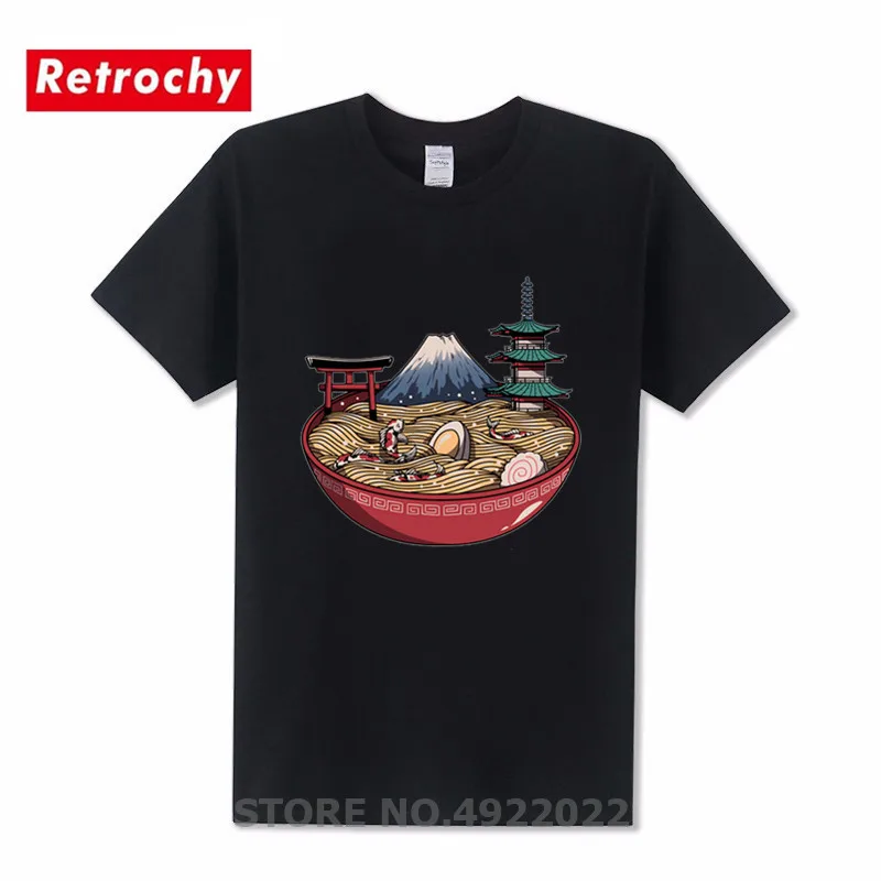 Обувь в японском стиле Харадзюку на Ramen кои Мужская футболка летняя одежда