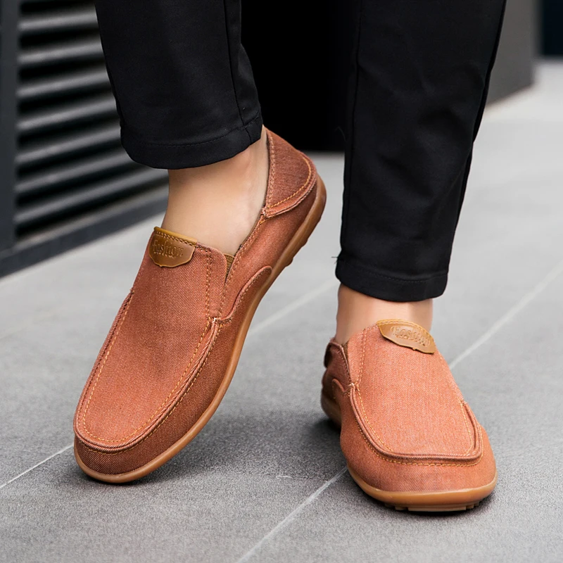 Туфли мужские парусиновые мягкие эспадрильи без застежки дышащие китайская мода