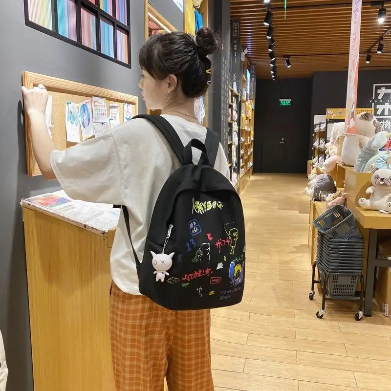 

Cartoon Printed Backpack Women Lovely School Bag College Students High School Nylon Travel Casual Female Mochila New Backpack