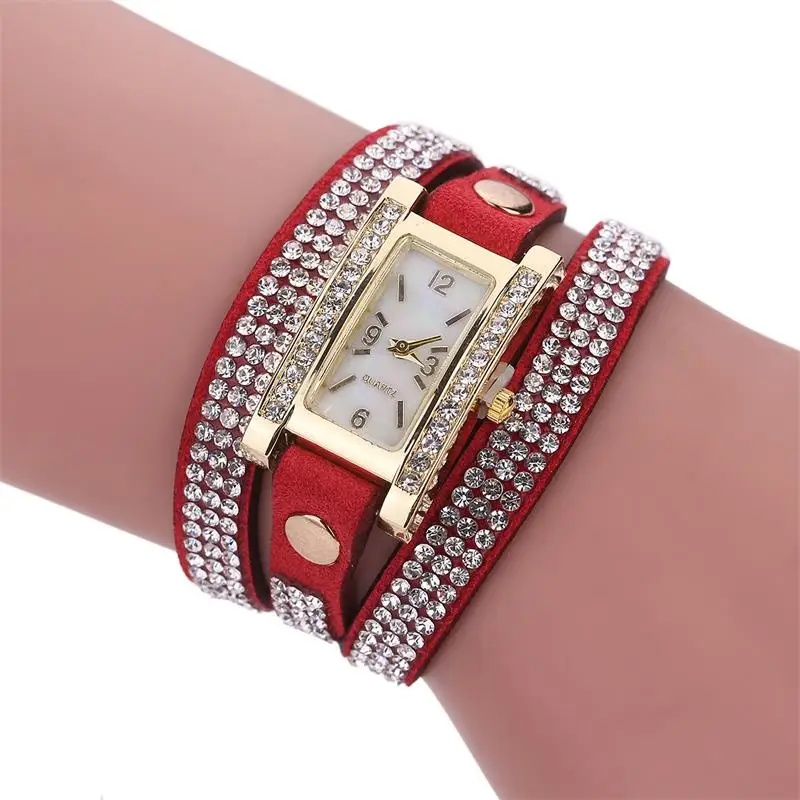 Бренд minhin новые часы женские Роскошные Очаровательные кожаные 3 ряда браслет